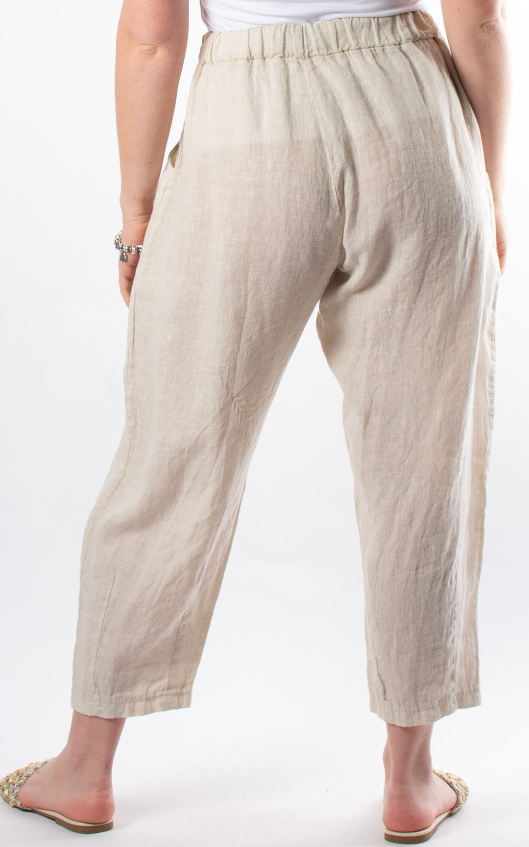Palma Straight Leg Linen Trousers | Beige