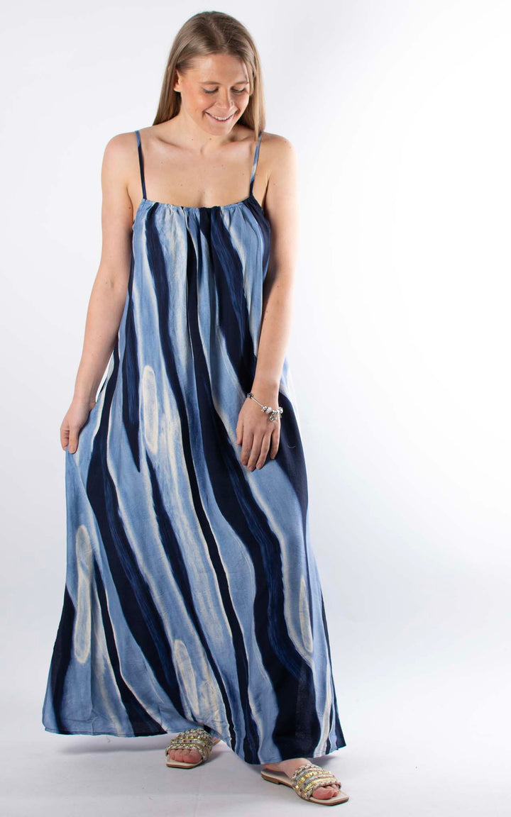 Palma Strappy Wave Dress | Blue