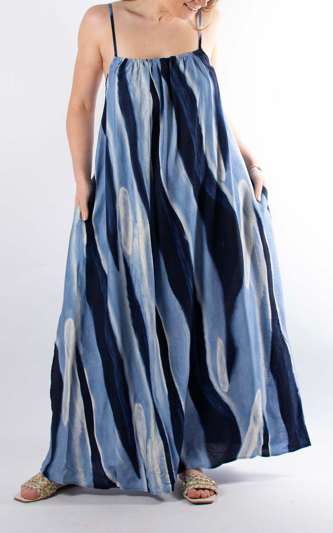 Palma Strappy Wave Dress | Blue
