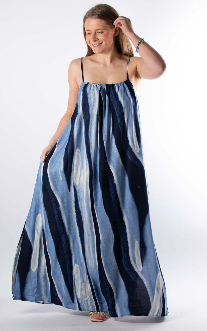 Palma Strappy Wave Dress | Blue