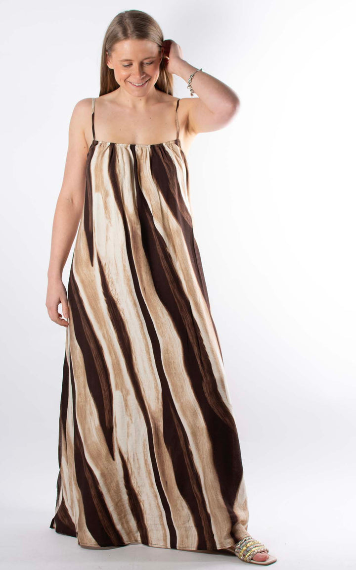 Palma Strappy Wave Dress | Brown