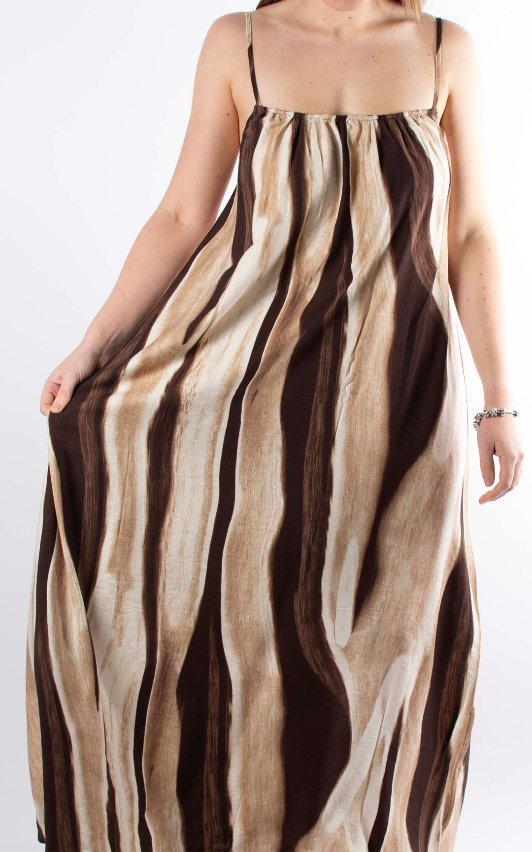 Palma Strappy Wave Dress | Brown