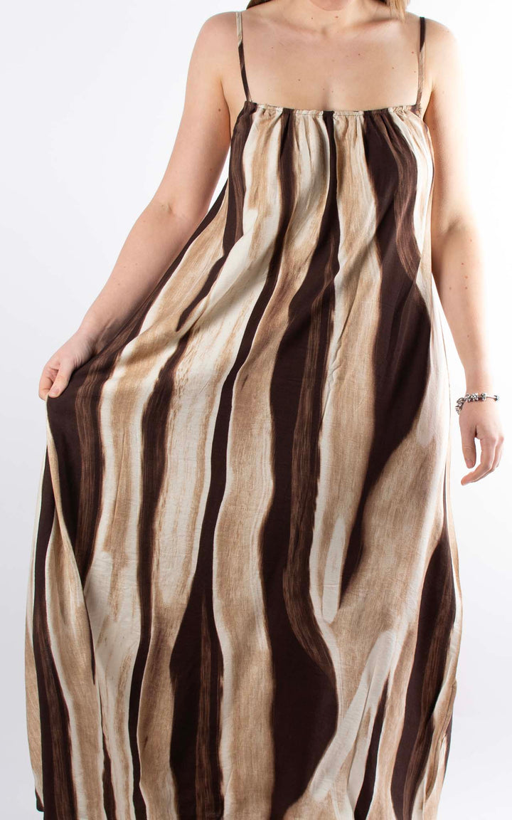 Palma Strappy Wave Dress | Brown