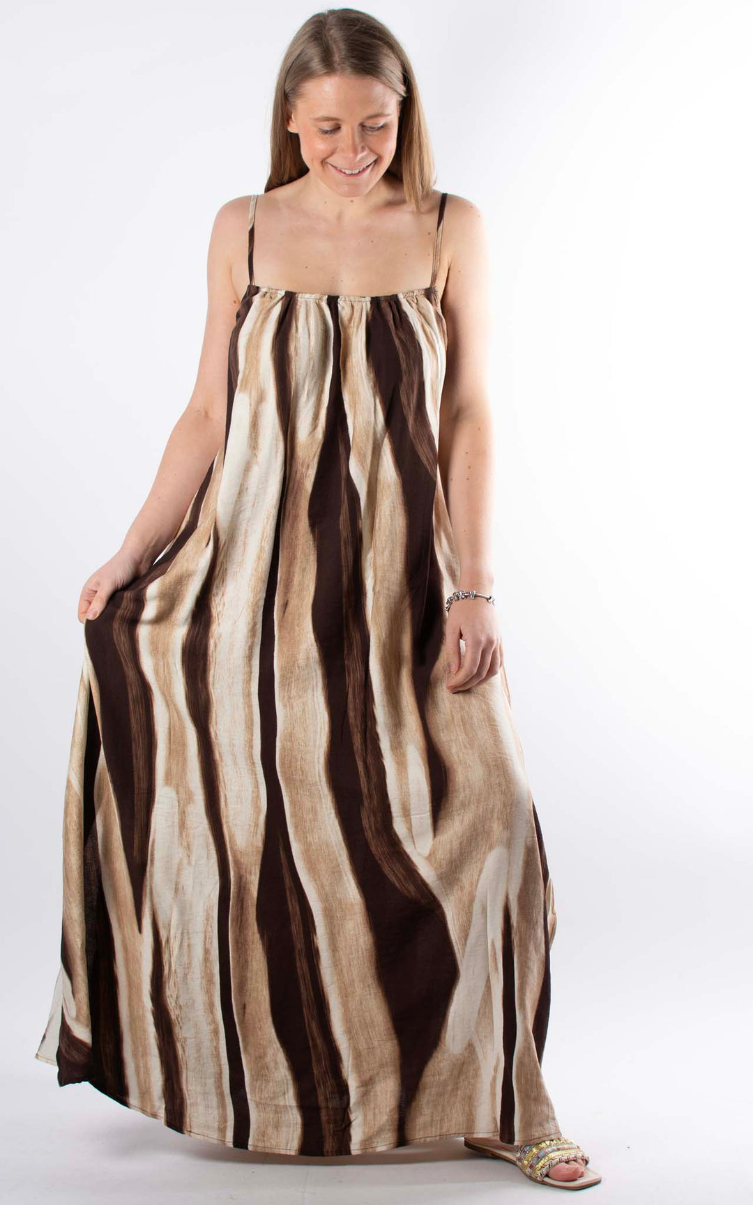 Palma Strappy Wave Dress | Brown