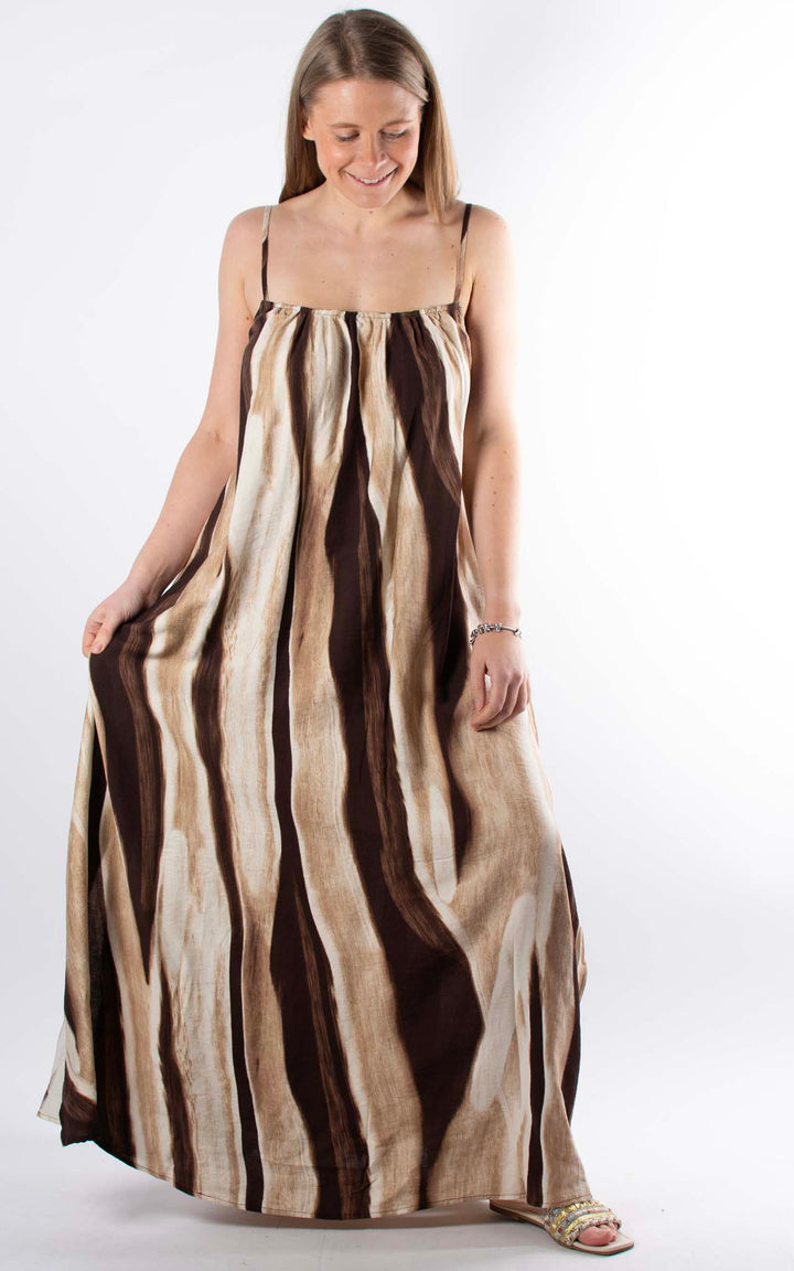 Palma Strappy Wave Dress | Brown