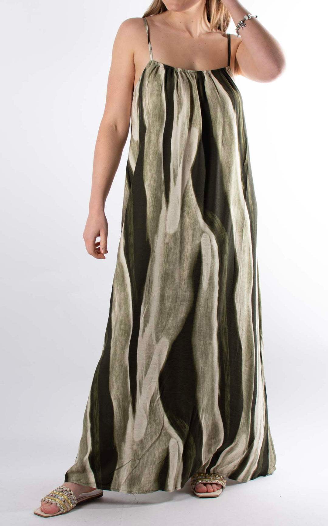 Palma Strappy Wave Dress | Green