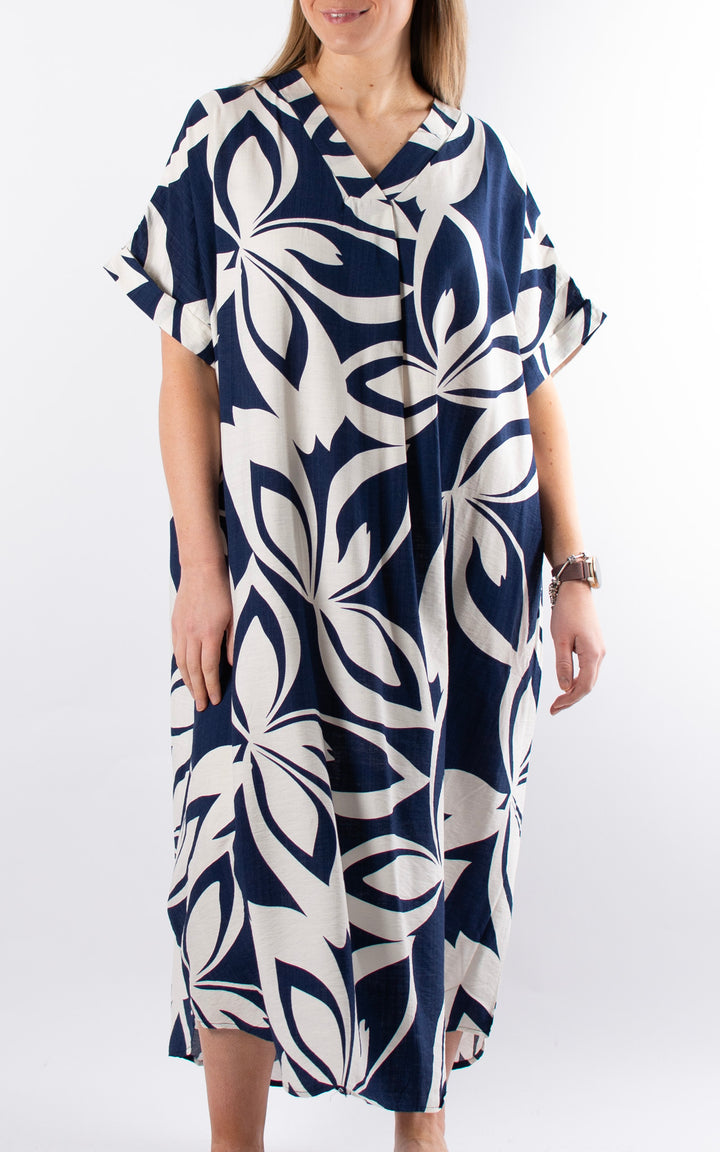 Palma V-Neck Dress | Blue