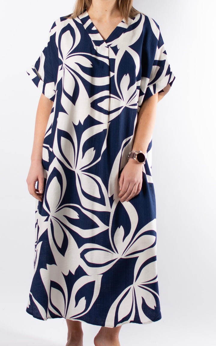 Palma V-Neck Dress | Blue