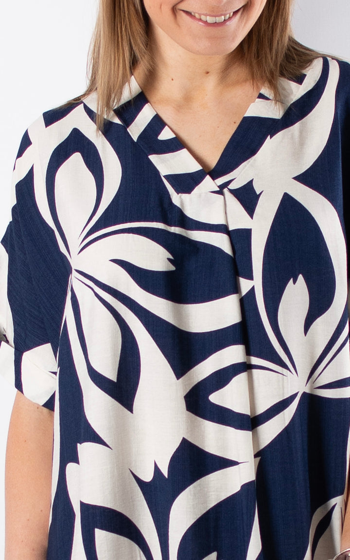 Palma V-Neck Dress | Blue