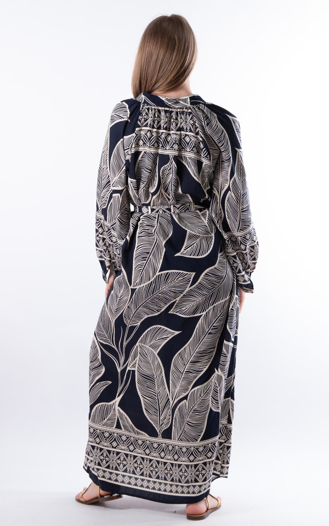 Palma Wrap Leaf Dress | Navy