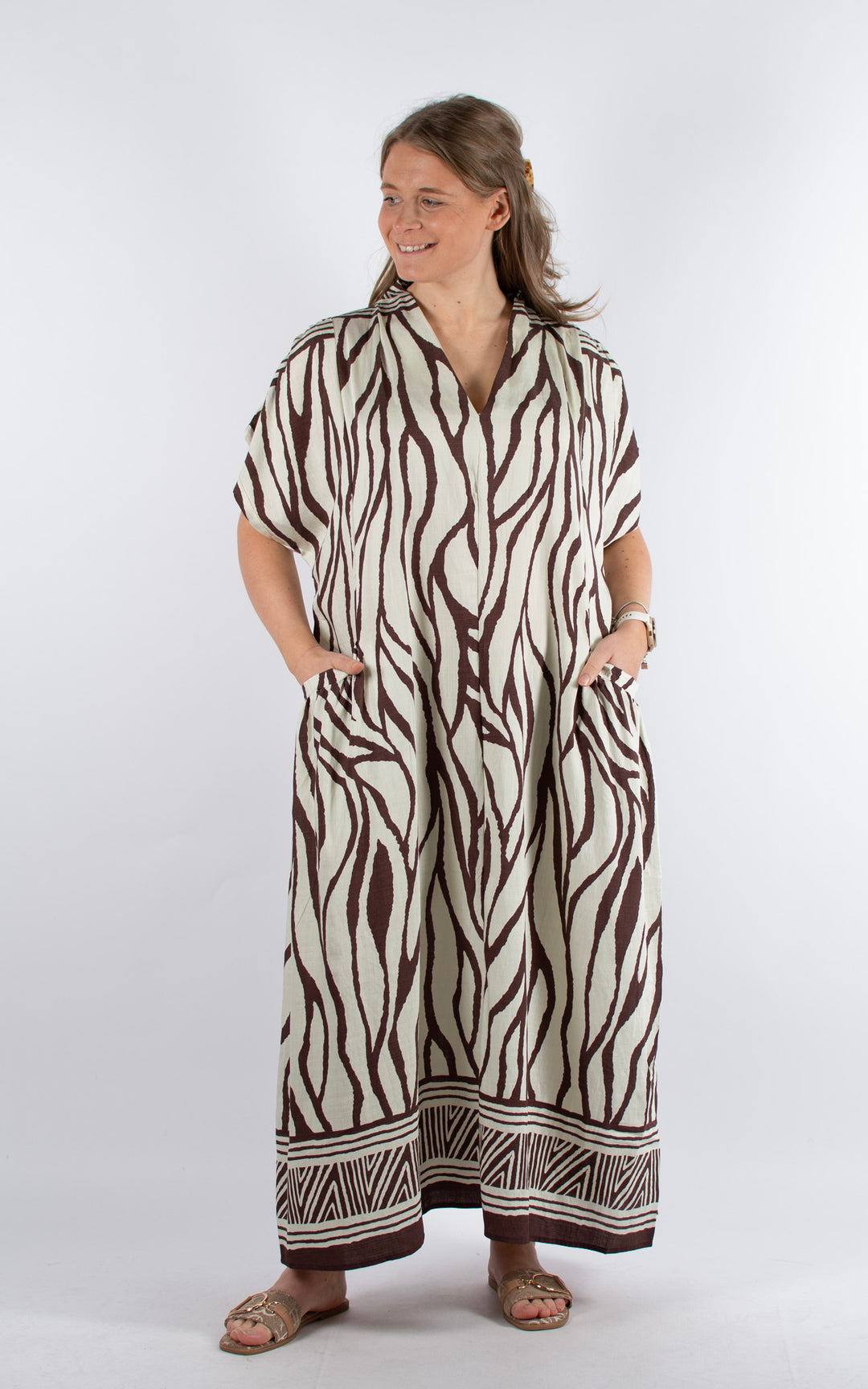 Palma Zebra Print Dress | Chocolate