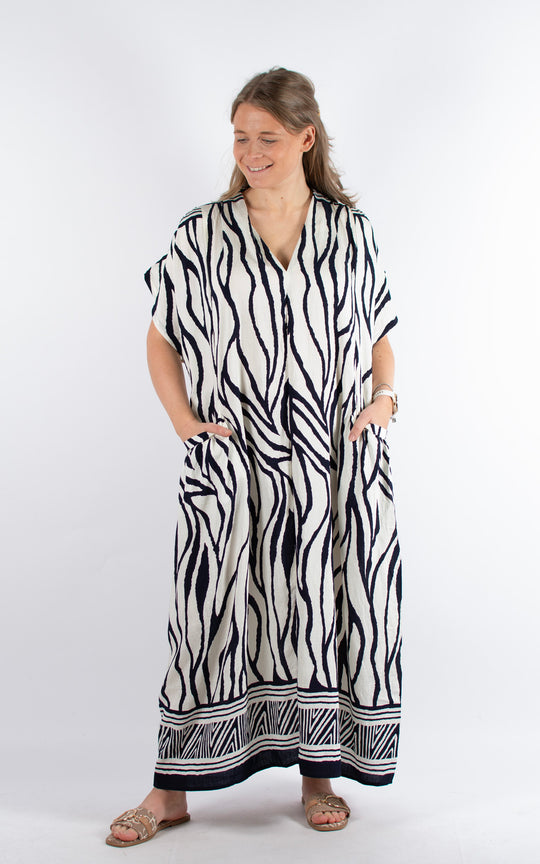 Palma Zebra Print Dress | Navy – Room Lytham
