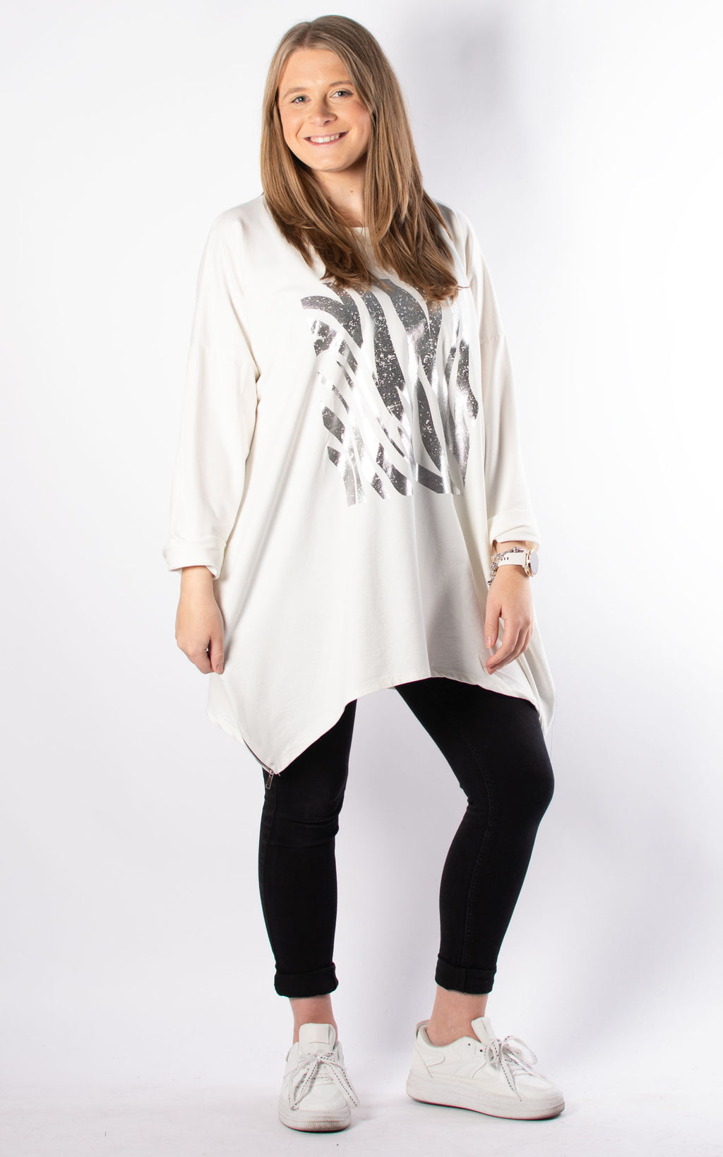 Pam Side Zip Tunic | Winter White