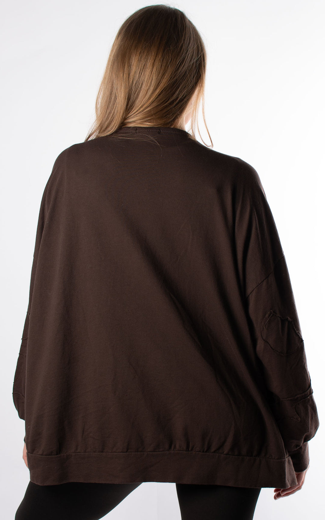 Patchwork Sweat Top | Chocolate