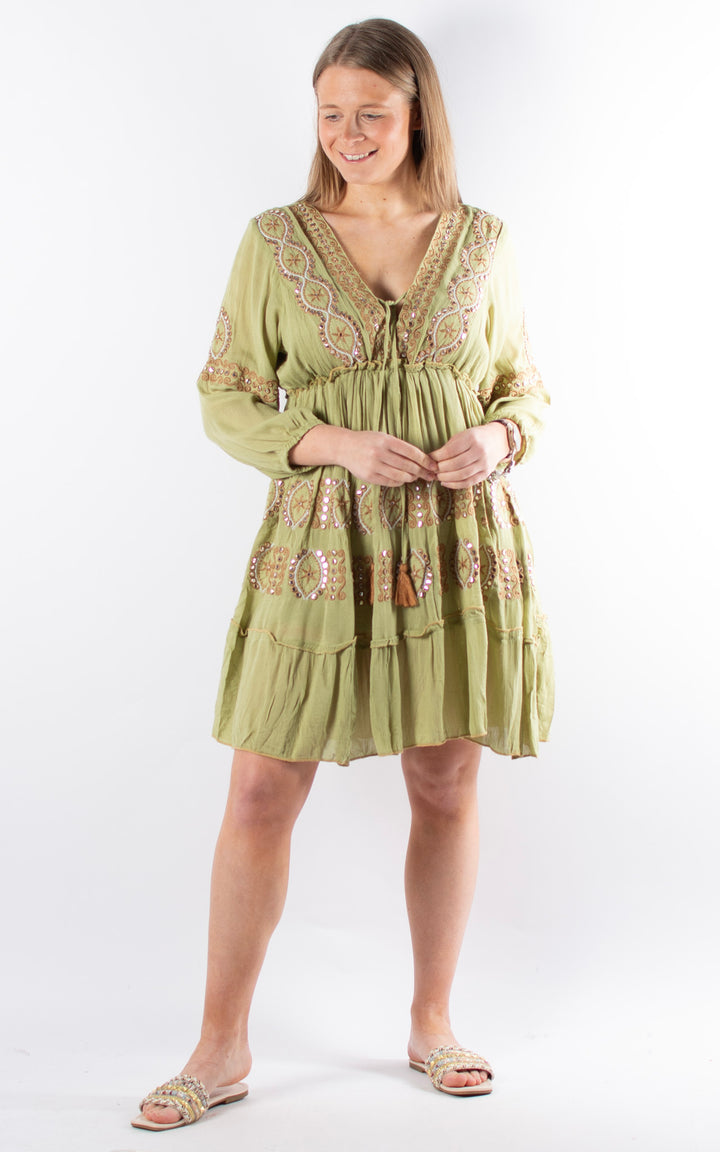 Patterned Cuffed Tunic | Green