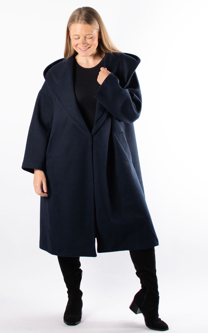 Paula Hooded Coat | Navy