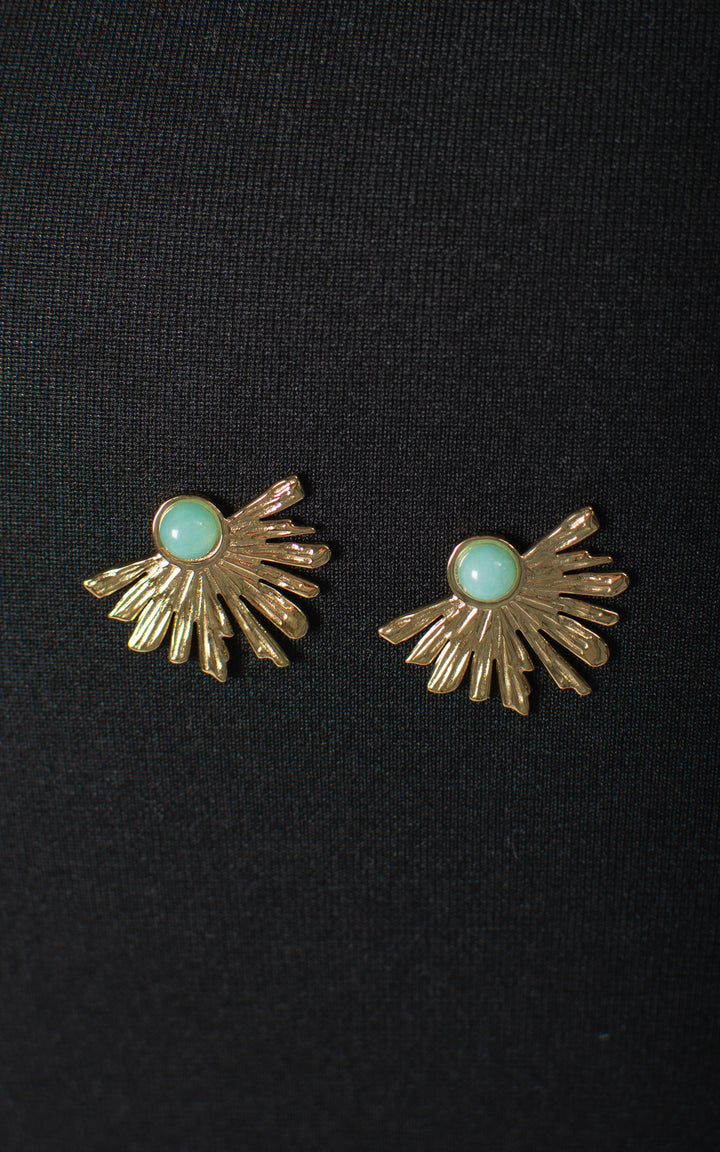 Pearl Fan | Earrings | Blue
