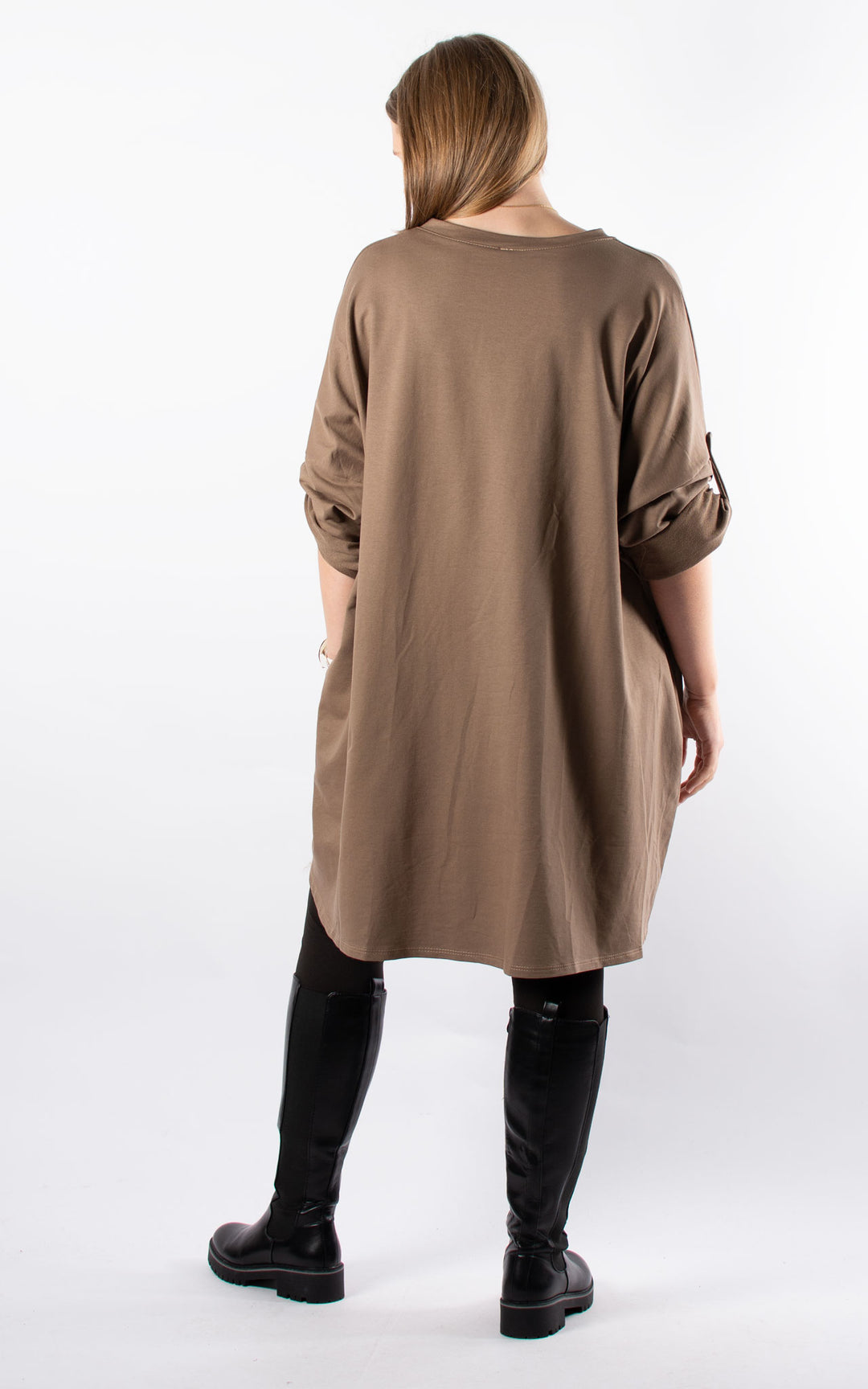 Pearl V-neck Tunic | Mocha