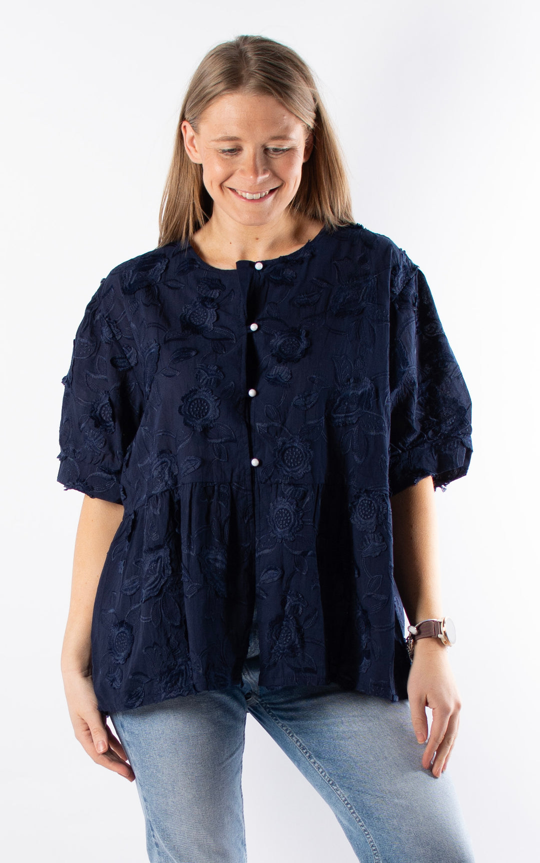 Phoebe Button Pearl T | Navy