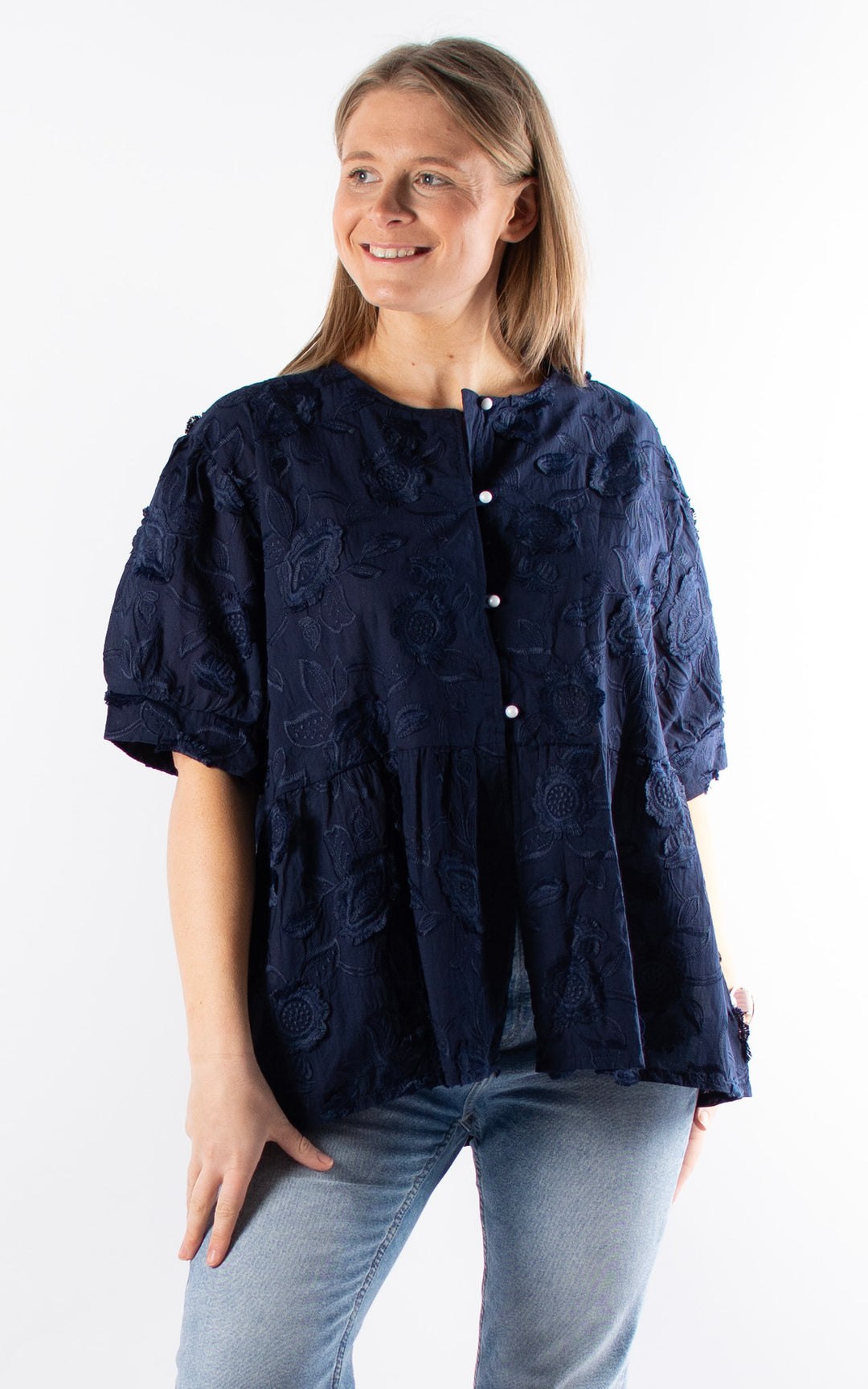 Phoebe Button Pearl T | Navy