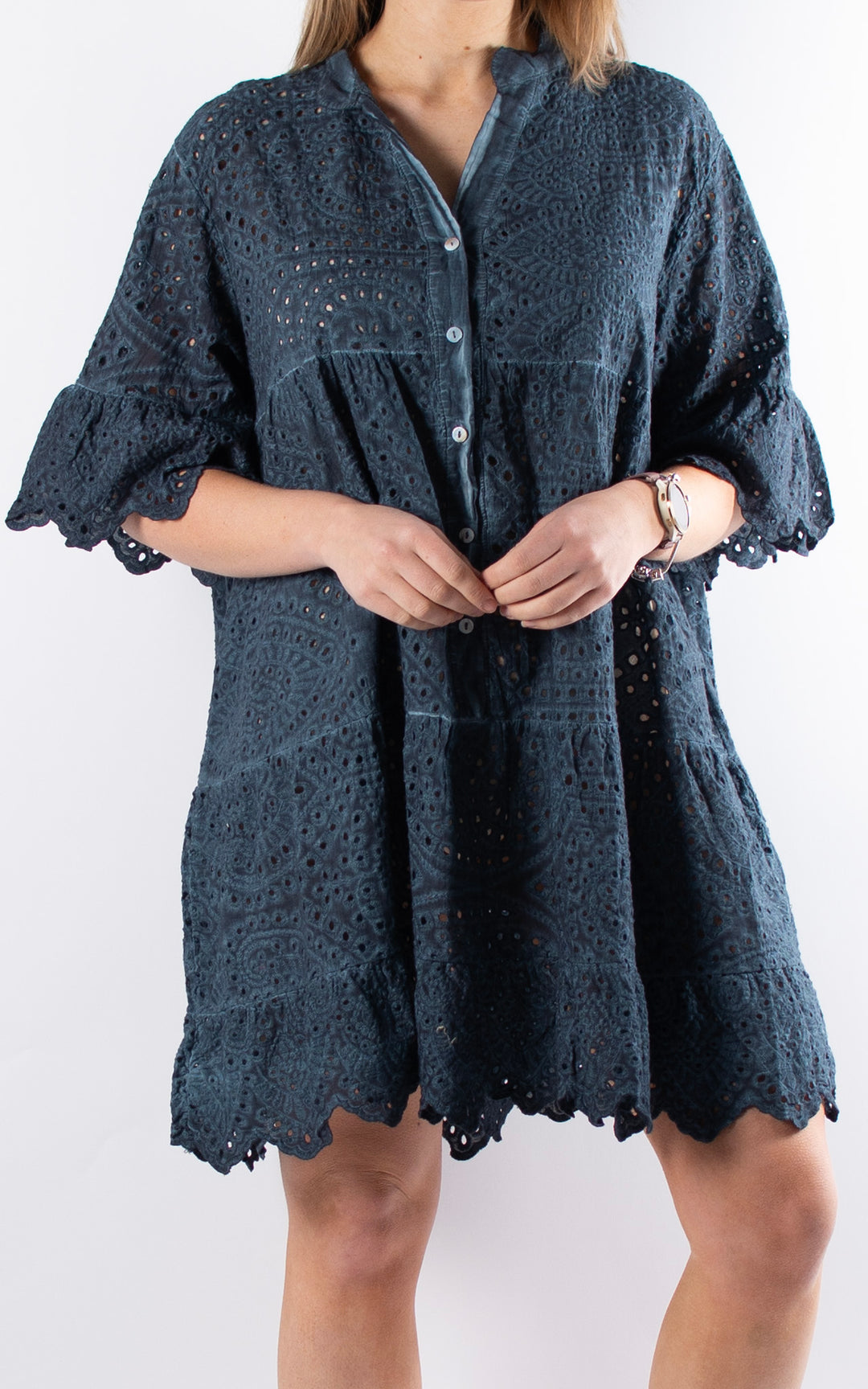 Phoebe Floral Tunic  | Dark Denim