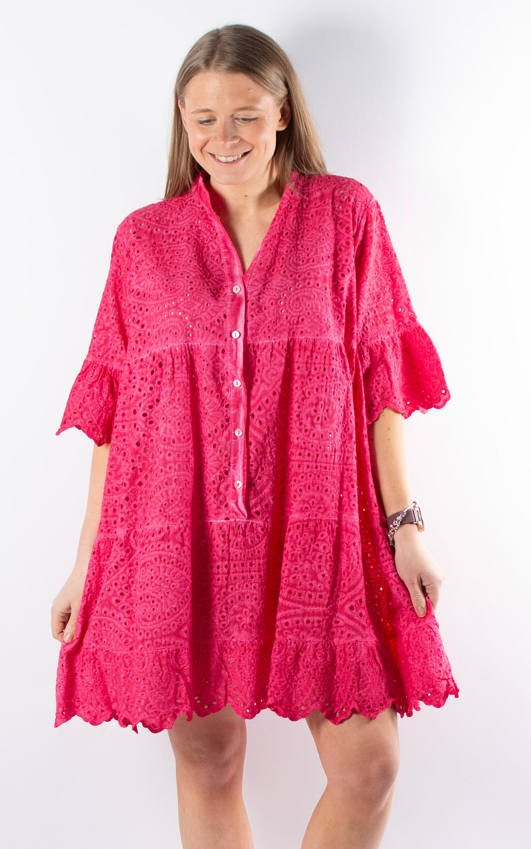 Phoebe Floral Tunic  | Hot Pink