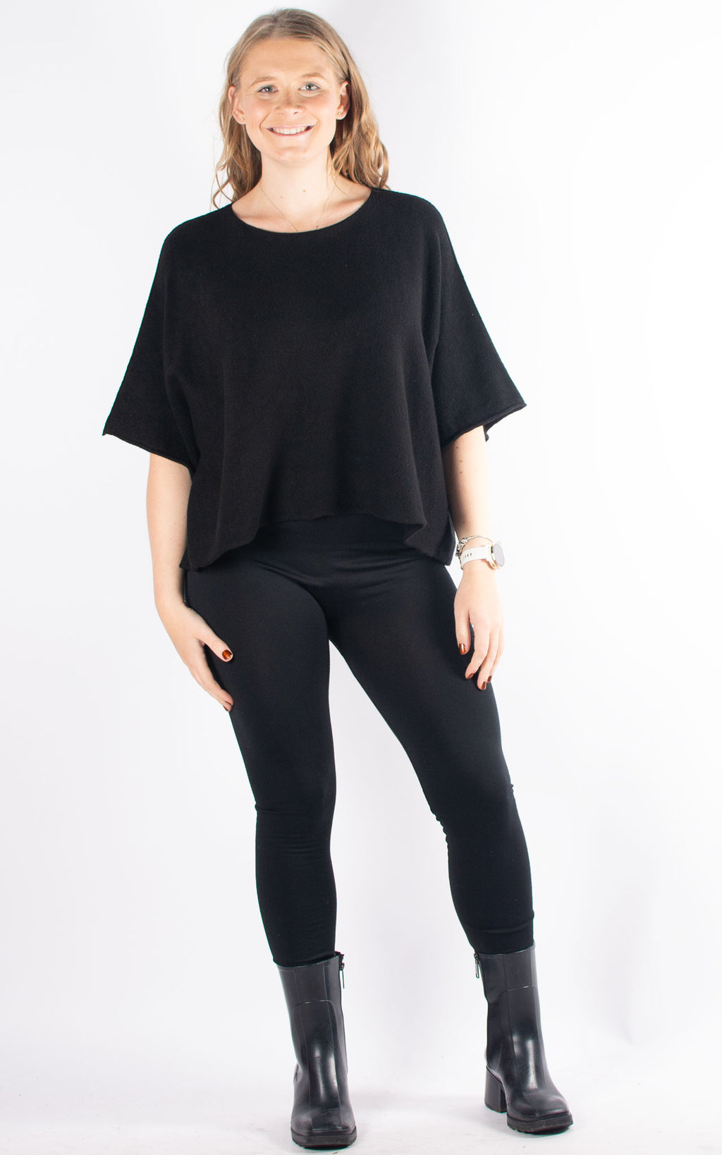 Pia Cropped Jumper | Black