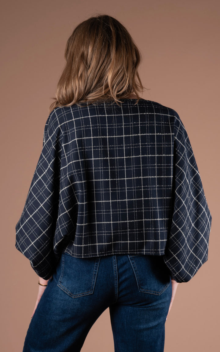 Plaid Batwing | Navy