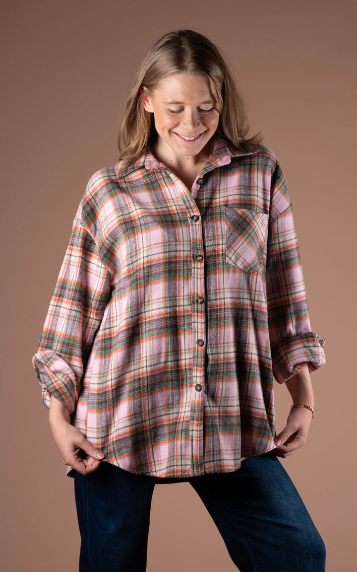 Plaid Shirt | Pink&Green