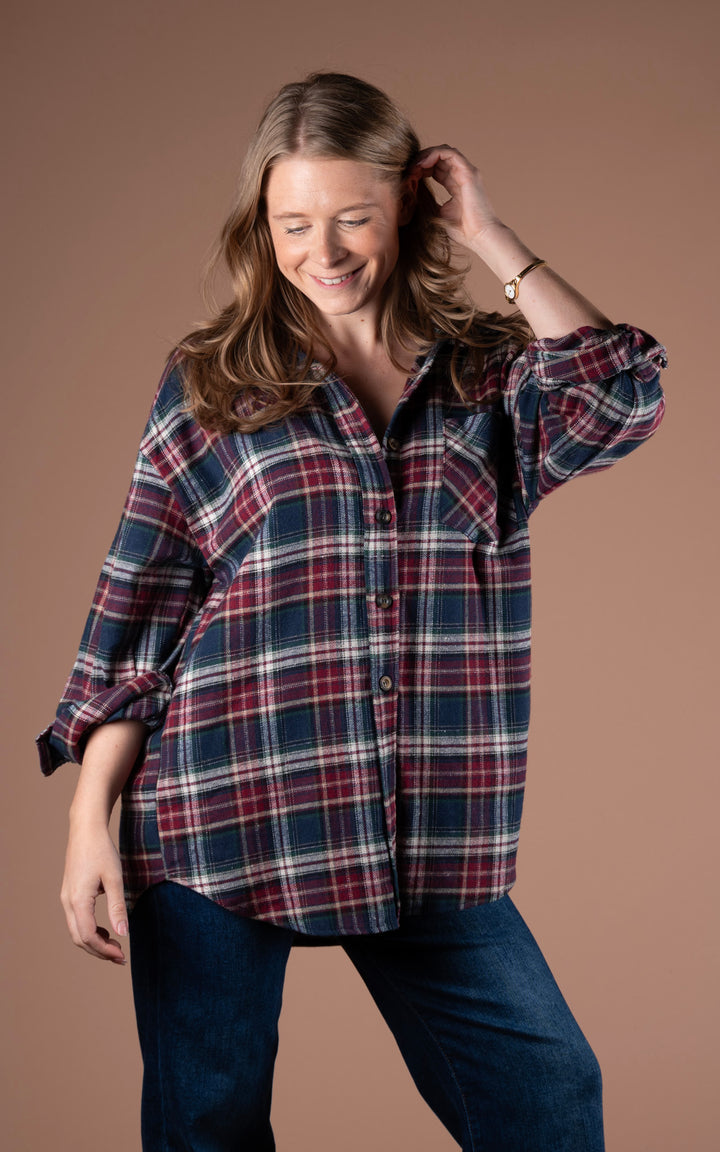 Plaid Shirt | Plum&Navy