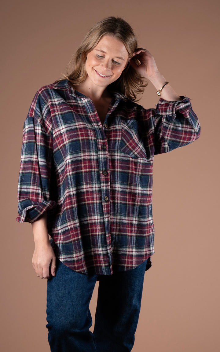 Plaid Shirt | Plum&Navy