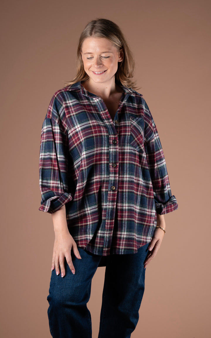 Plaid Shirt | Plum&Navy