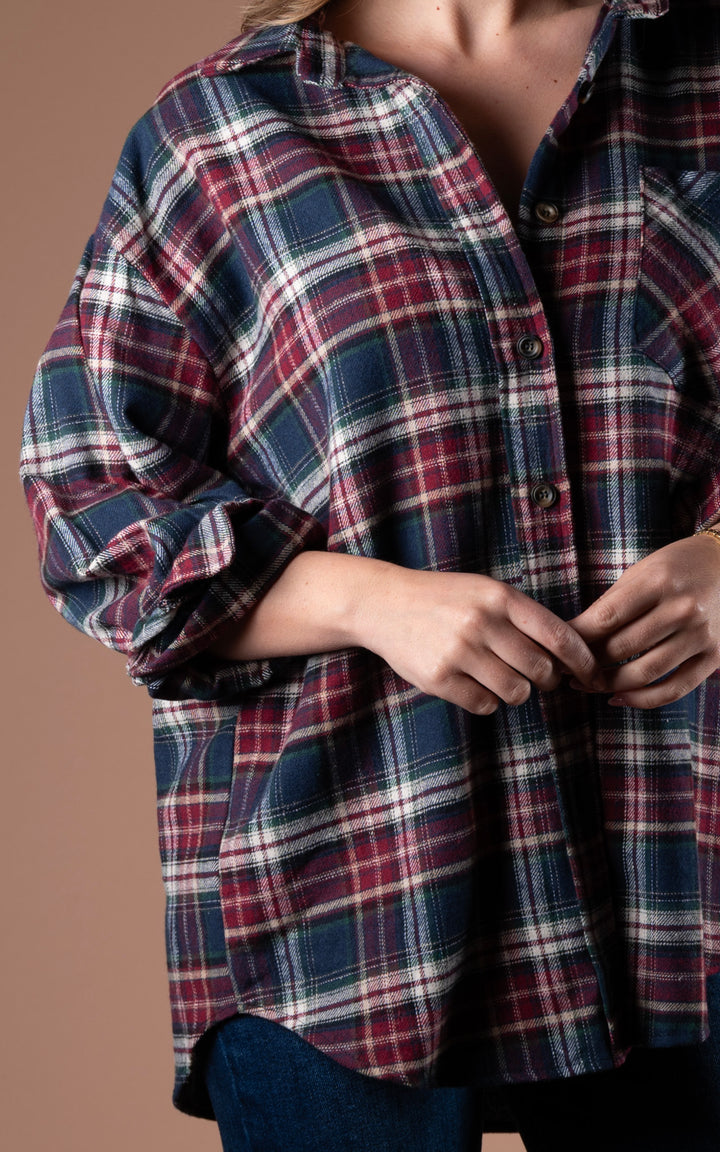 Plaid Shirt | Plum&Navy