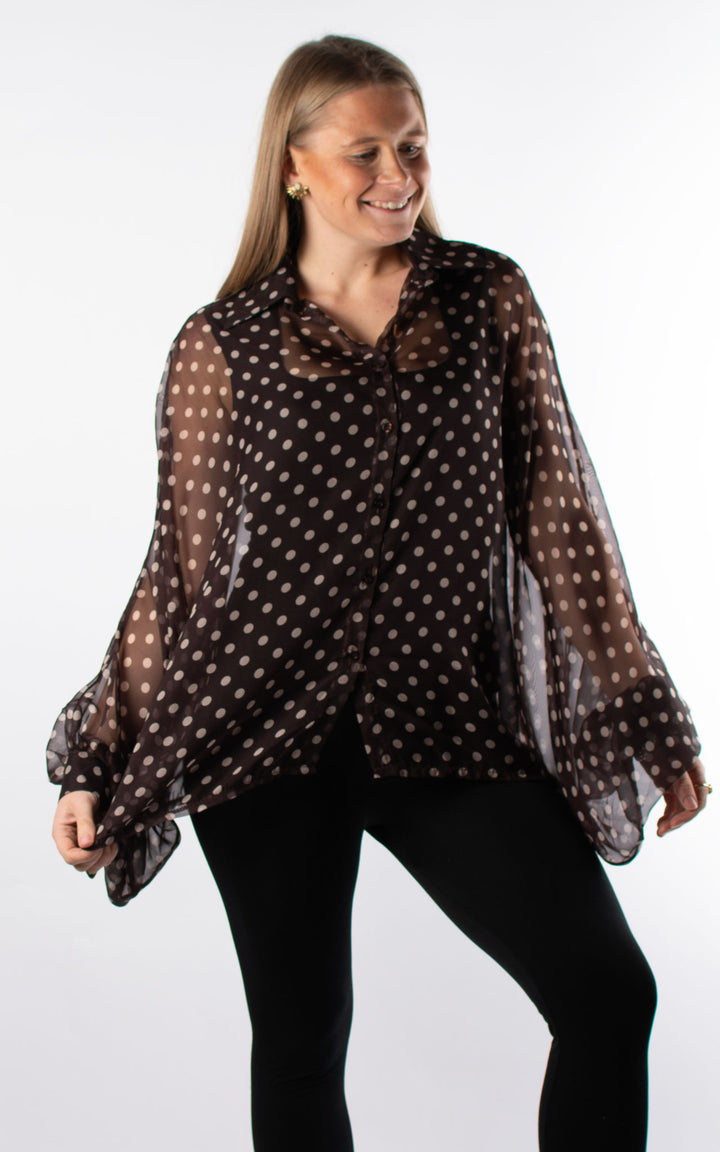 Polka Dot Blouse | Chocolate