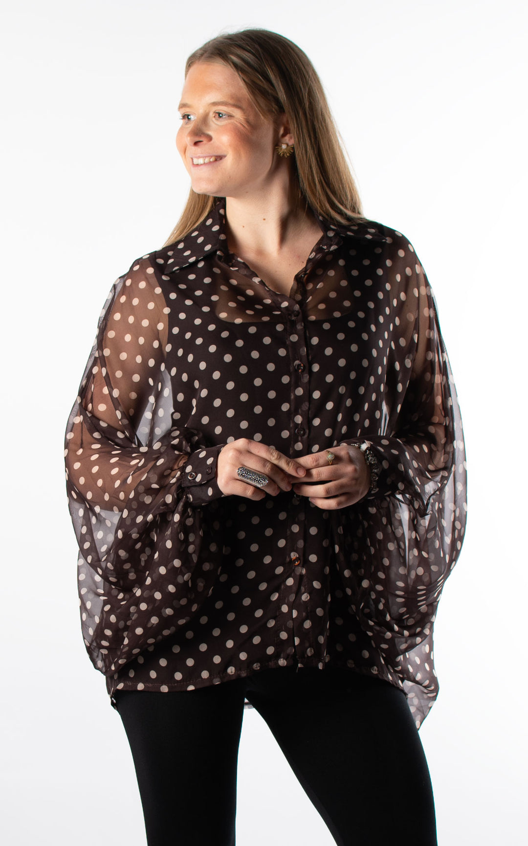 Polka Dot Blouse | Chocolate