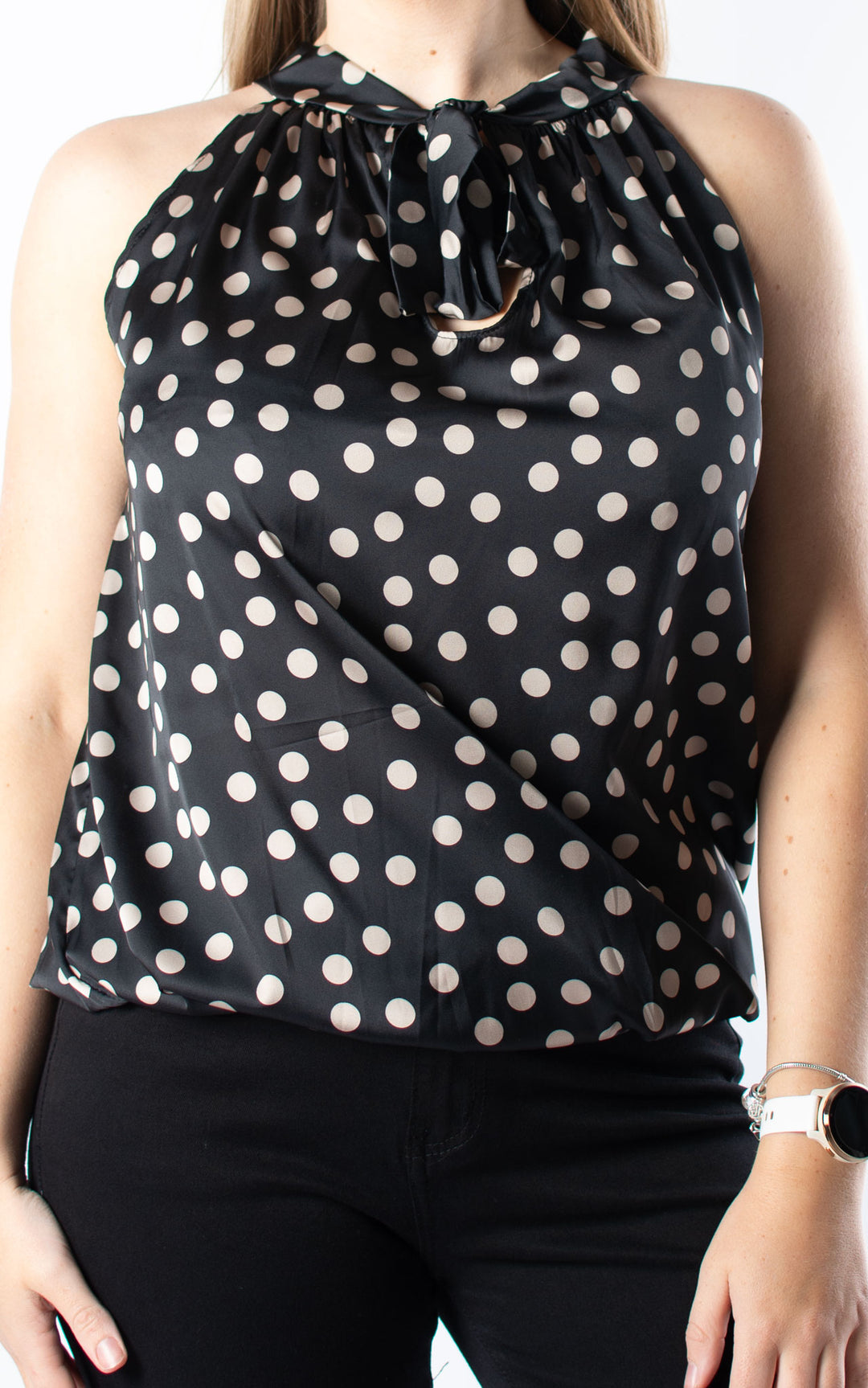 Polka Dot Halterneck | Black