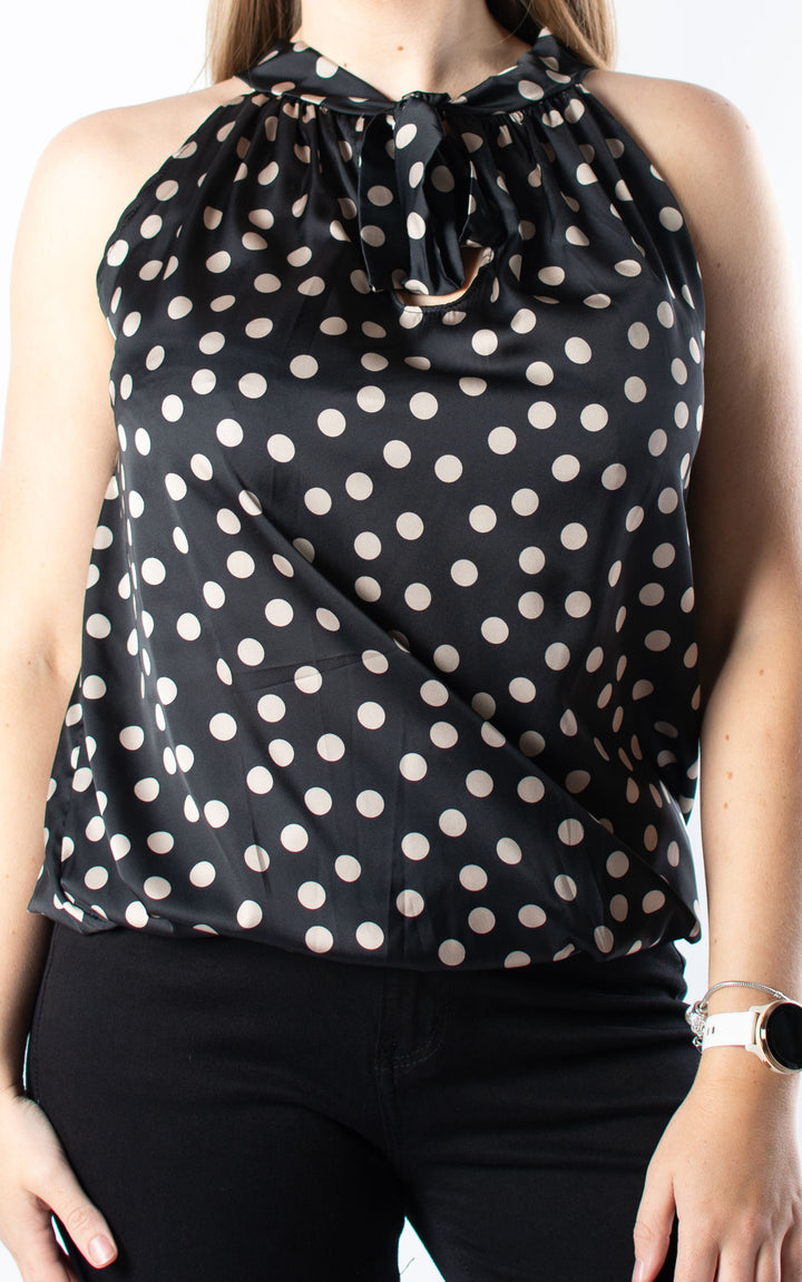 Polka Dot Halterneck | Black