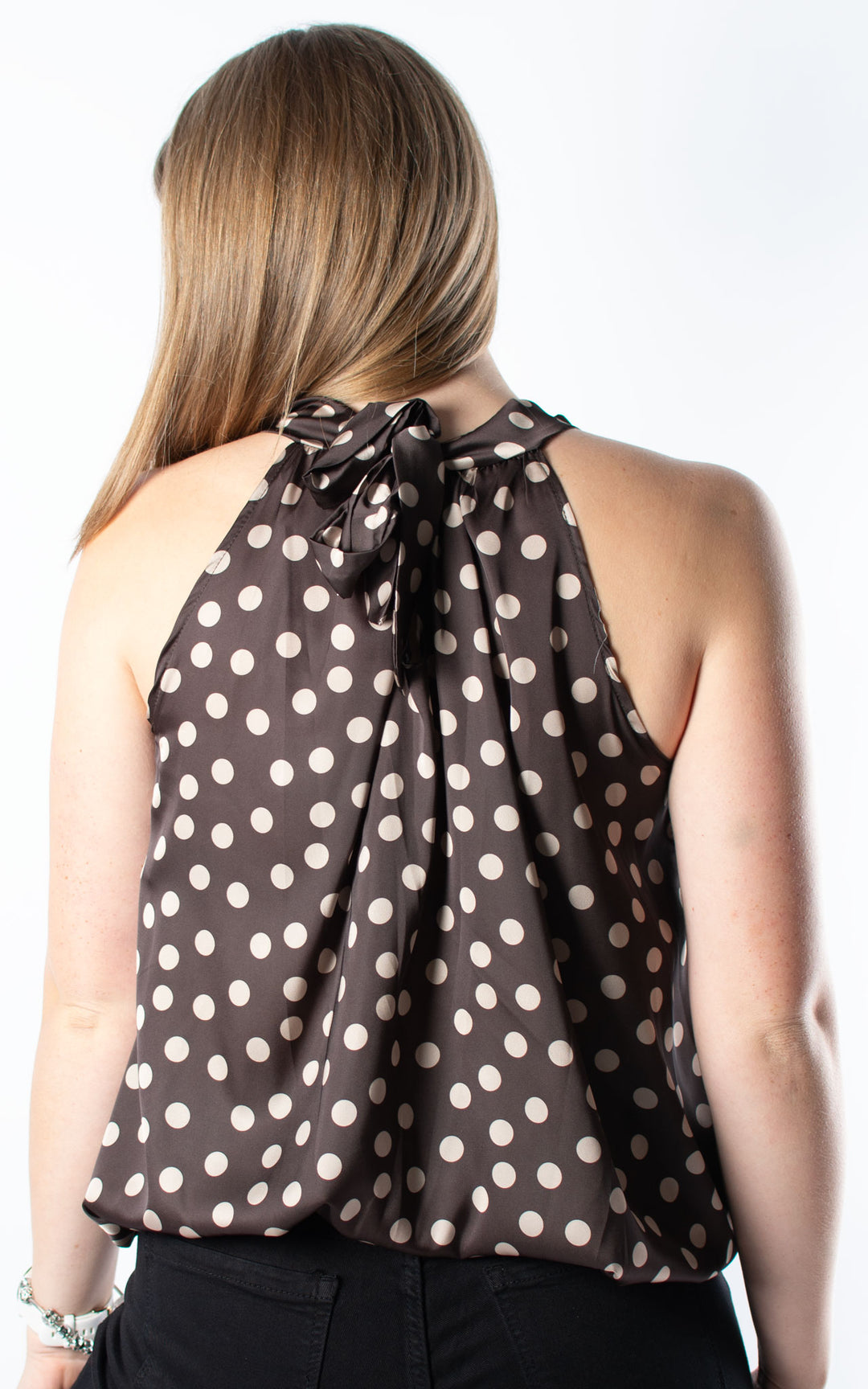 Polka Dot Halterneck | Chocolate
