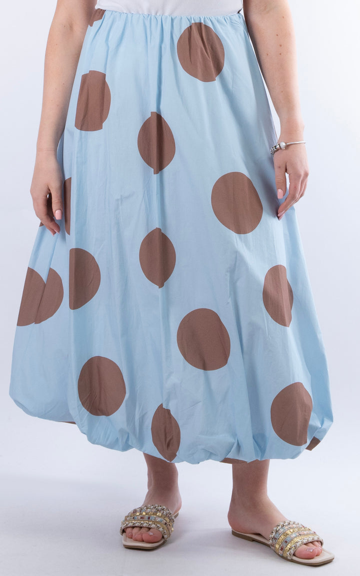 Polka Dot Maxi Skirt | Blue