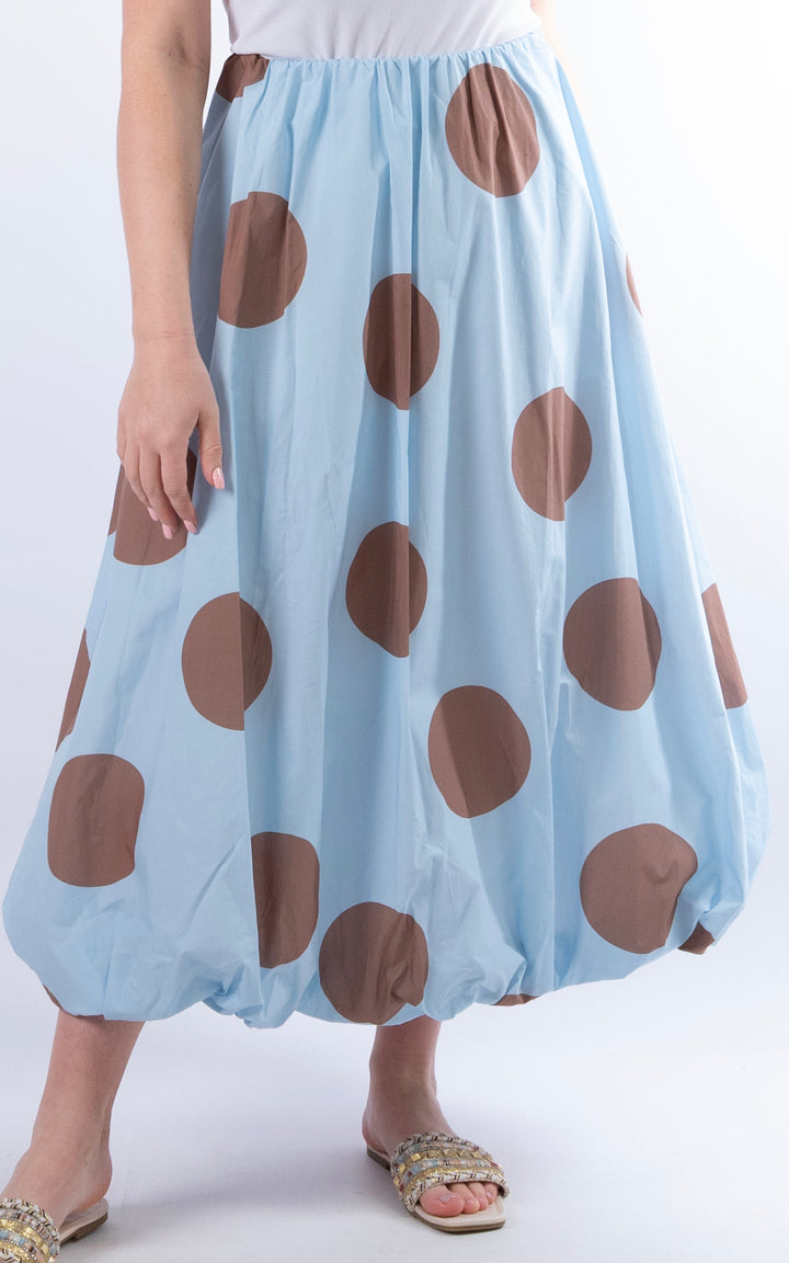 Polka Dot Maxi Skirt | Blue