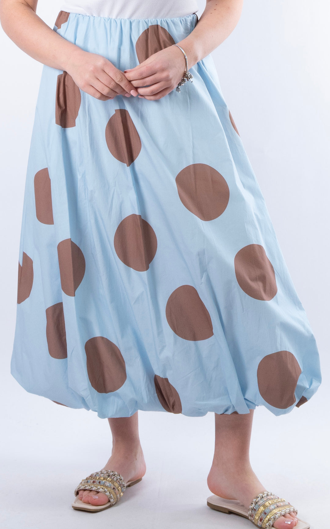 Polka Dot Maxi Skirt | Blue