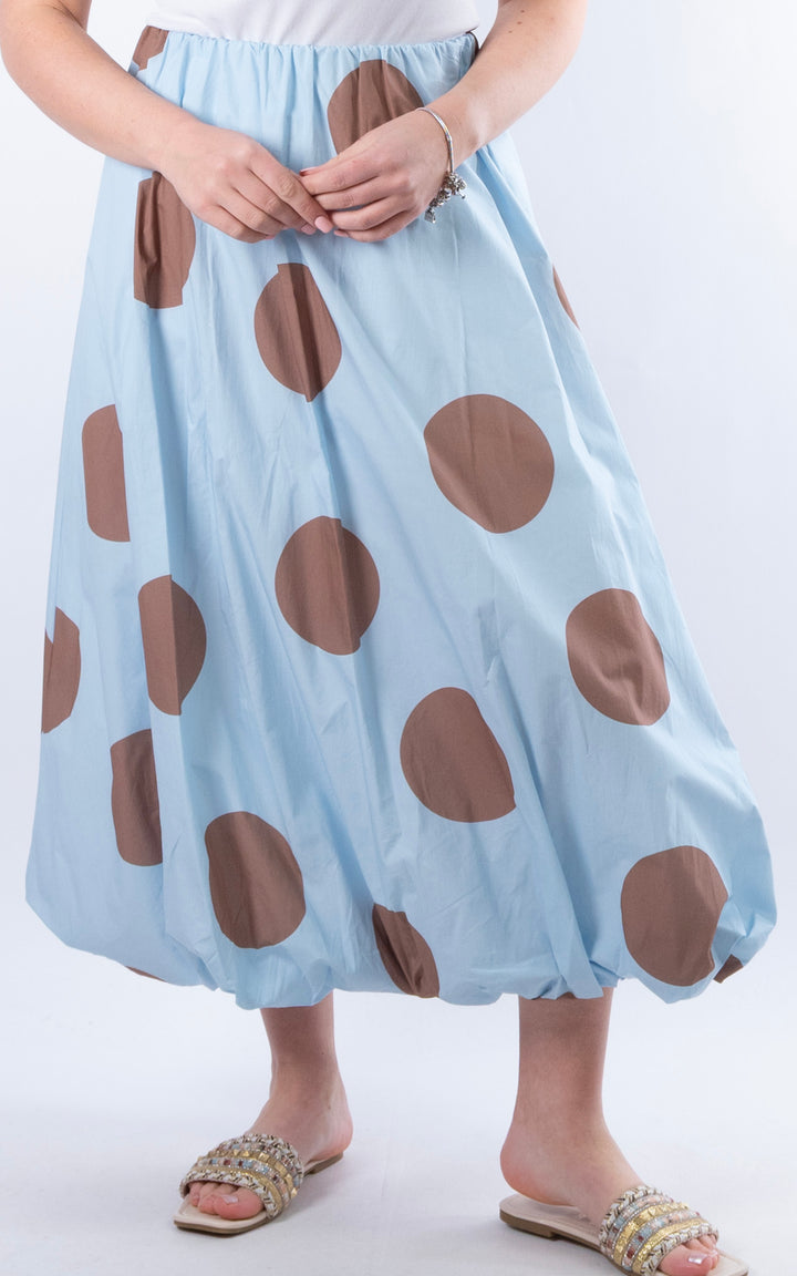 Polka Dot Maxi Skirt | Blue