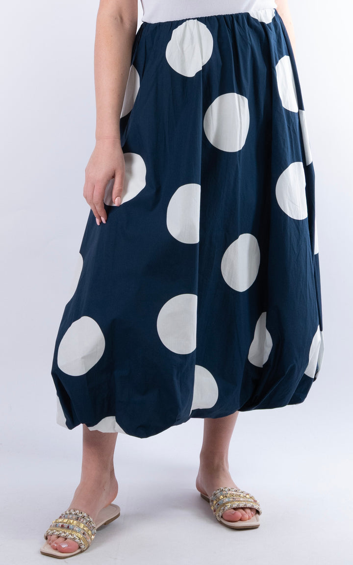 Polka Dot Maxi Skirt | Navy