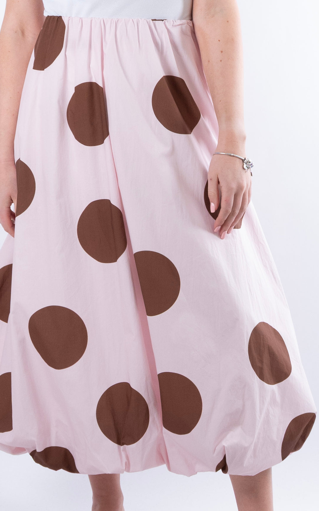 Polka Dot Maxi Skirt | Pink
