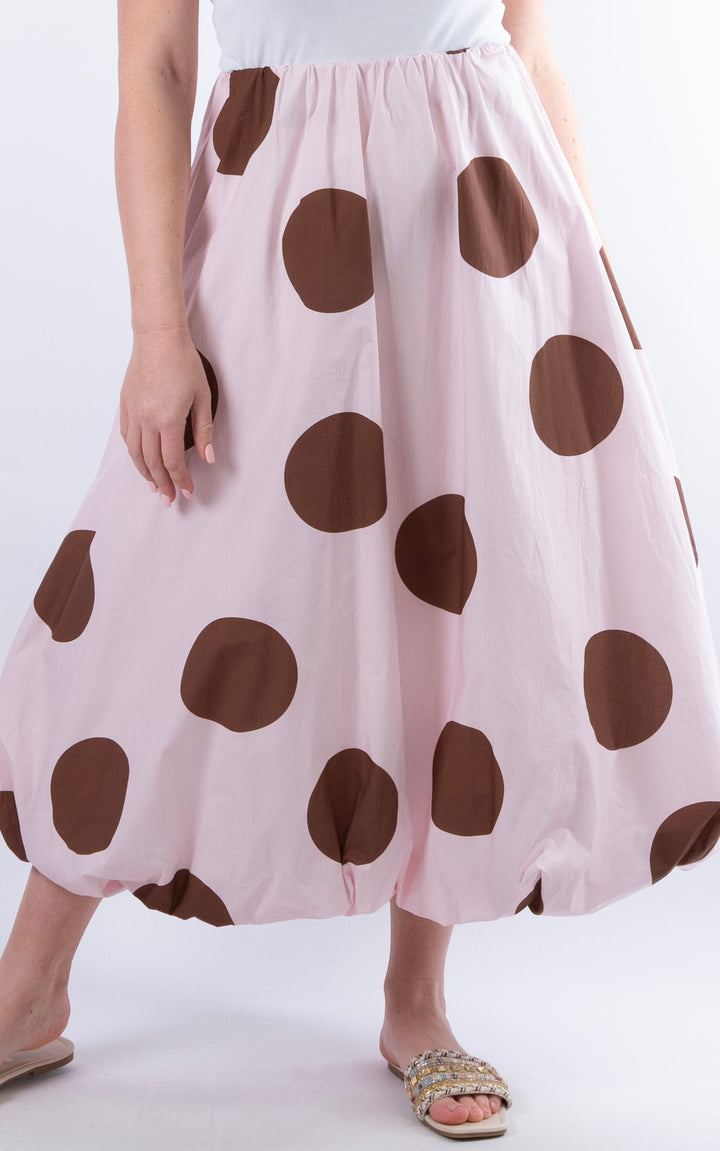 Polka Dot Maxi Skirt | Pink