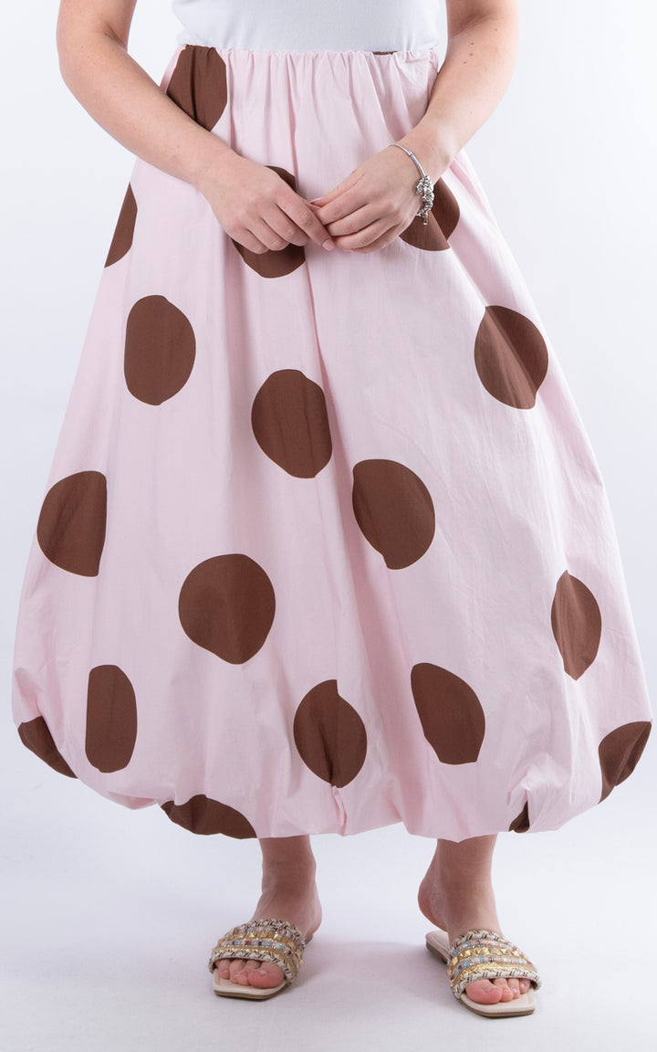 Polka Dot Maxi Skirt | Pink