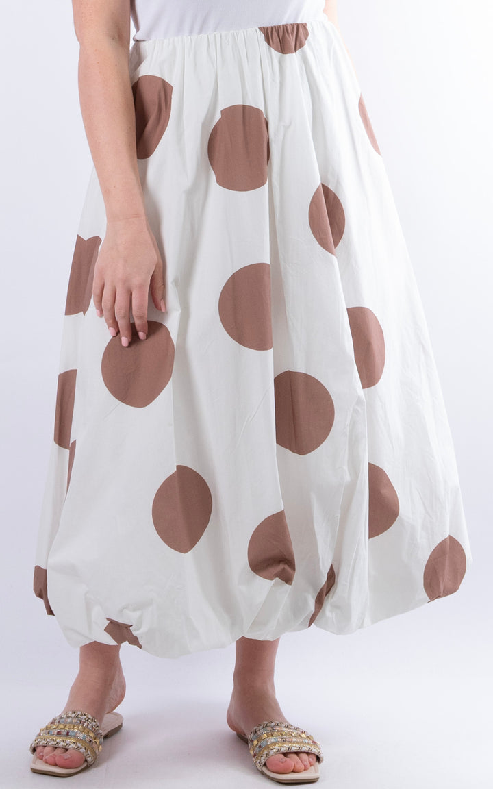 Polka Dot Maxi Skirt | White