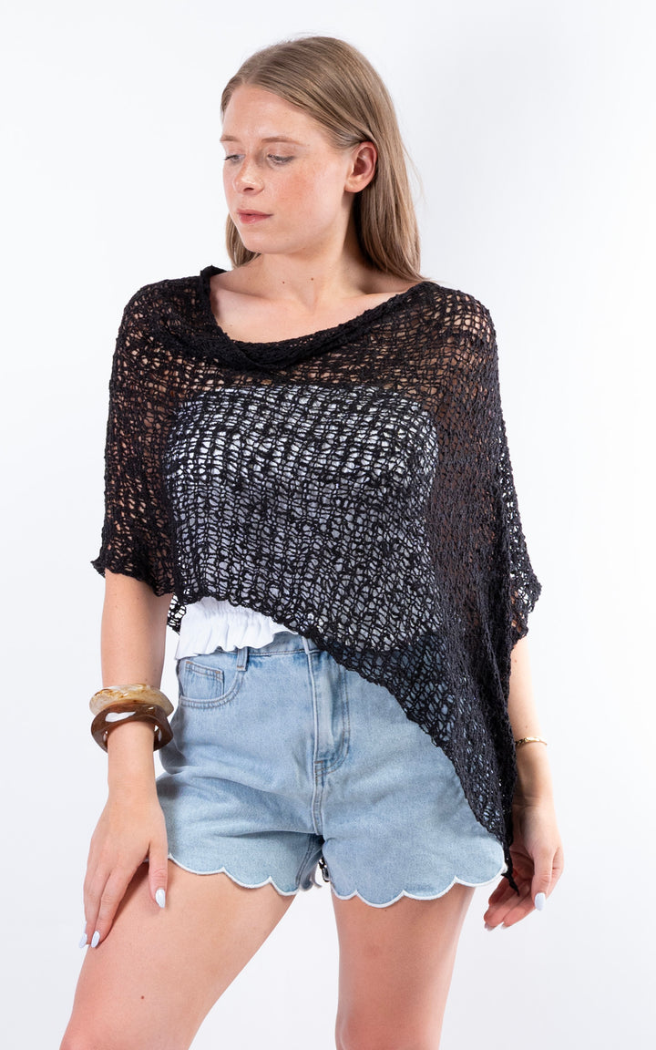 Popcorn Poncho | Black