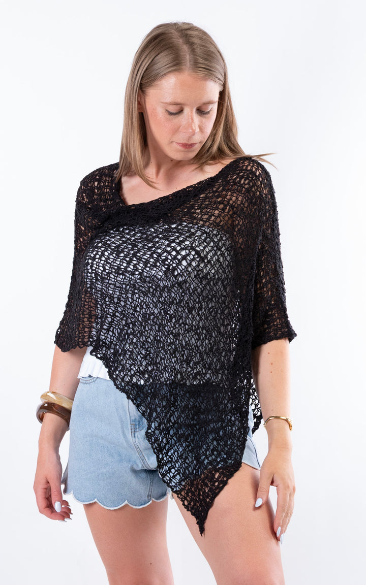 Popcorn Poncho | Black