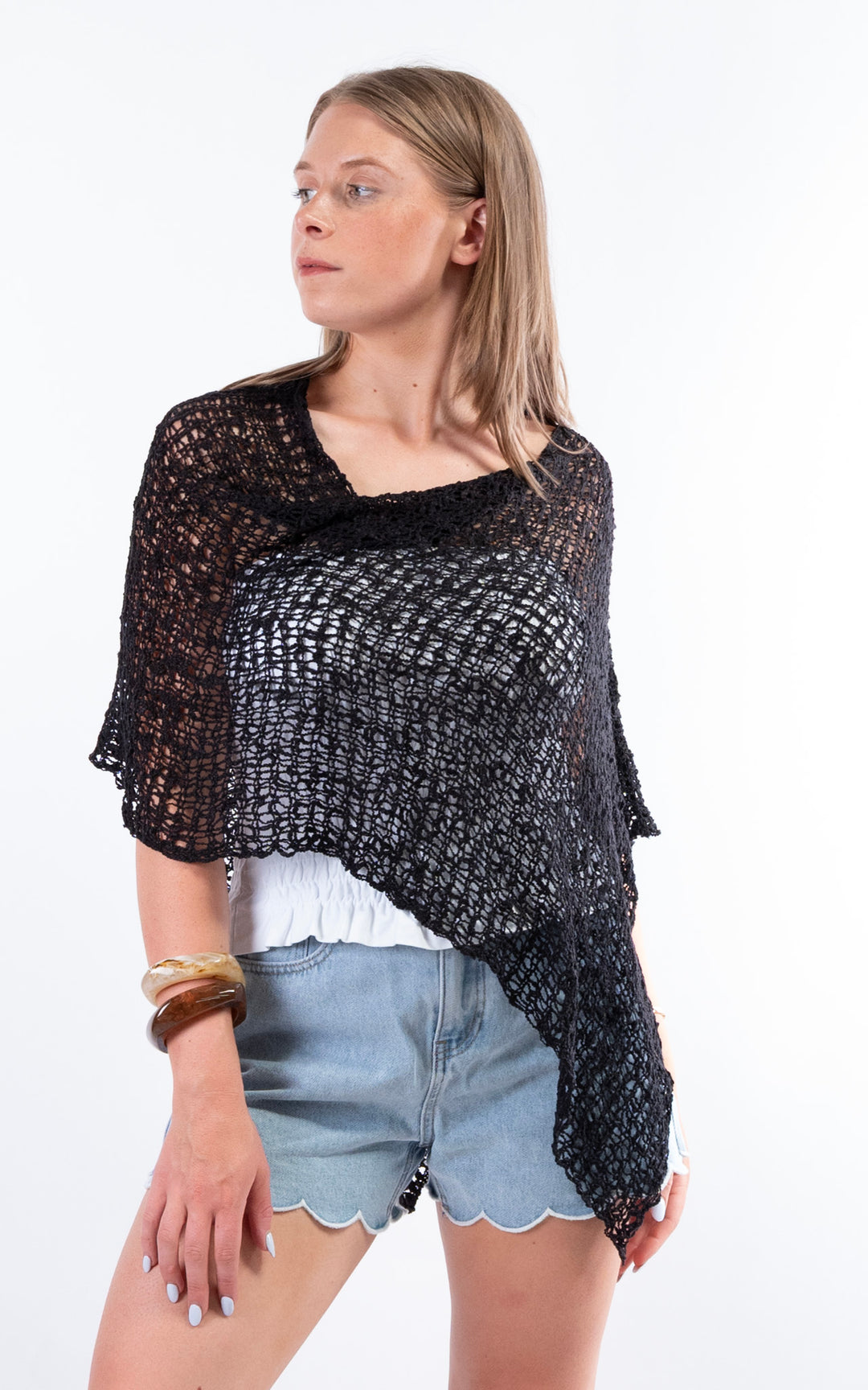 Popcorn Poncho | Black
